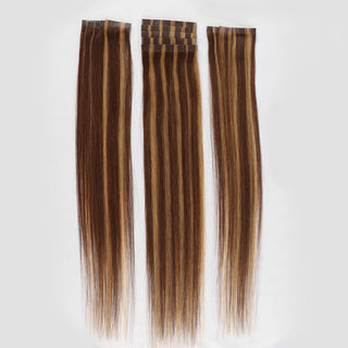 QVR Blonde Tape in Hair Extensions Long Straight Skin Weft Human Hair