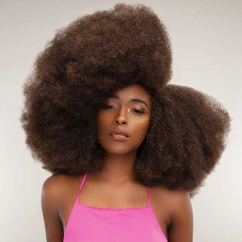brown afro kinky human hair 