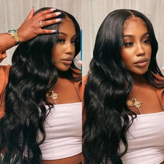 QVR Glueless Beginner Friendly V Part Wig Body Wave Human Hair Wigs No Sew In No Gel NO Leave Out
