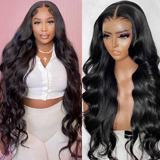 Hd Transparent Lace Frontal Wig 30Inch Body Wave Lace Front Human Hair Wigs 200 Density 4x4 5x5 Lace Closure Wigs For Women