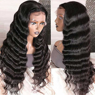 QVR Glueless Loose Deep Wave 4x4 13x4 Lace Front Wig Human Hair Affordable HD Lace Wigs