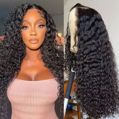 QVR Glueless Pre Cut Lace 13x4 HD Lace Closure Wig Water Wave Wig Wear and Go Wigs