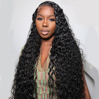 QVR HD Lace Water Wave 13x4 Lace Frontal Wig 180% Human Hair Wig With Baby Hair