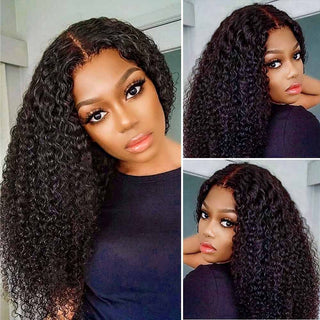 QVR Glueless Jerry Curly V Part Wigs Full Density No Leave Out Wear and Go Wigs