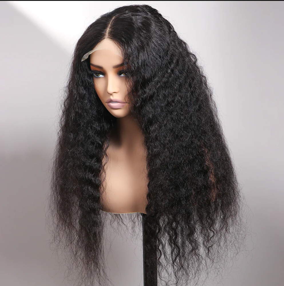 Flowy Bohemian Curls Wig Curly Glueless 5x5 Closure Lace Wig Perruques de cheveux humains pré-plumés