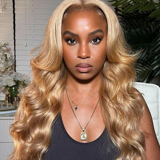 QVR #27 Honey Blonde Colored Wig Body Wave 4x4/5x5/13x4 Transparent Lace Wig Human Hair Wigs