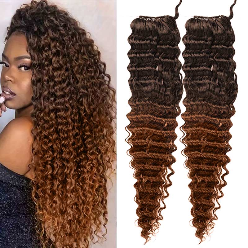qvr deep wave crochet hair balayage hair extensions