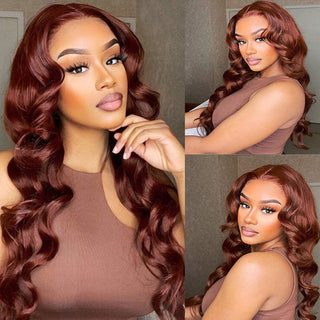 VIP Exclusive|Reddish Brown Body Wave Wig 13x4 HD Lace Frontal Wigs