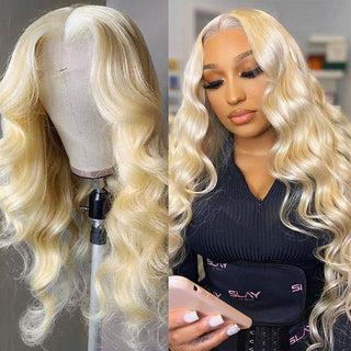 QVR Straight 613 Blonde Lace Part Wig Body Wave Wigs 13x4 Lace Frontal Human Hair Wigs