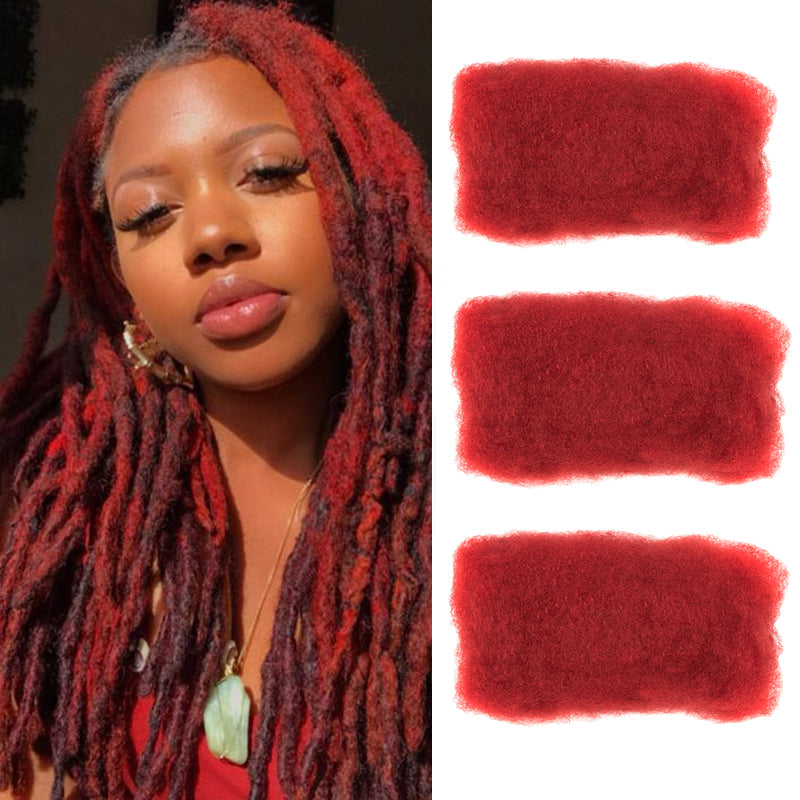 Express Shipping|QVR Red Color Afro kinky Bulk Hair Extensions