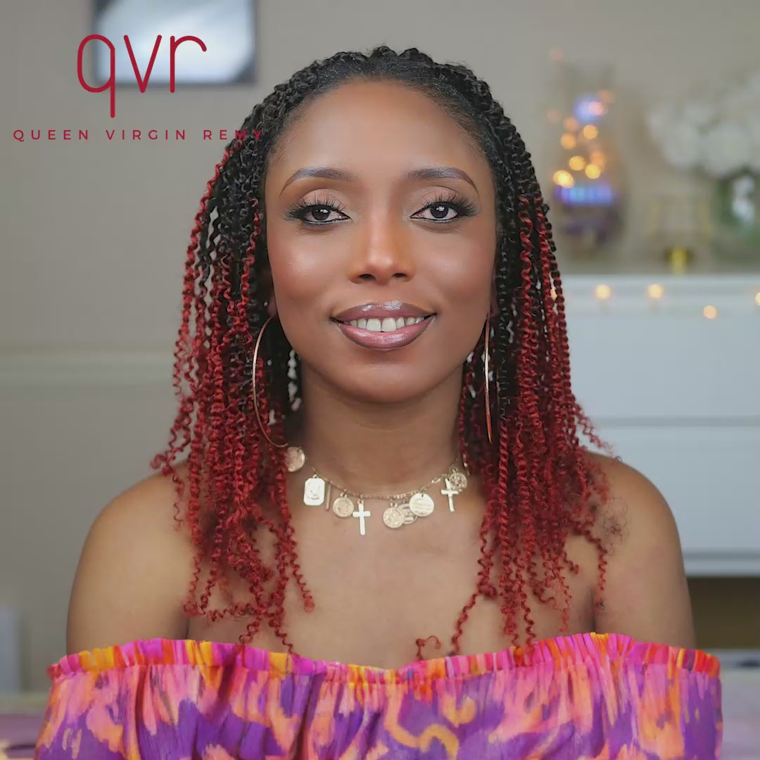 QVR Ombre T2/350 Afro Kinky V Bulk for Kinky Twist Crochet Braiding Hair