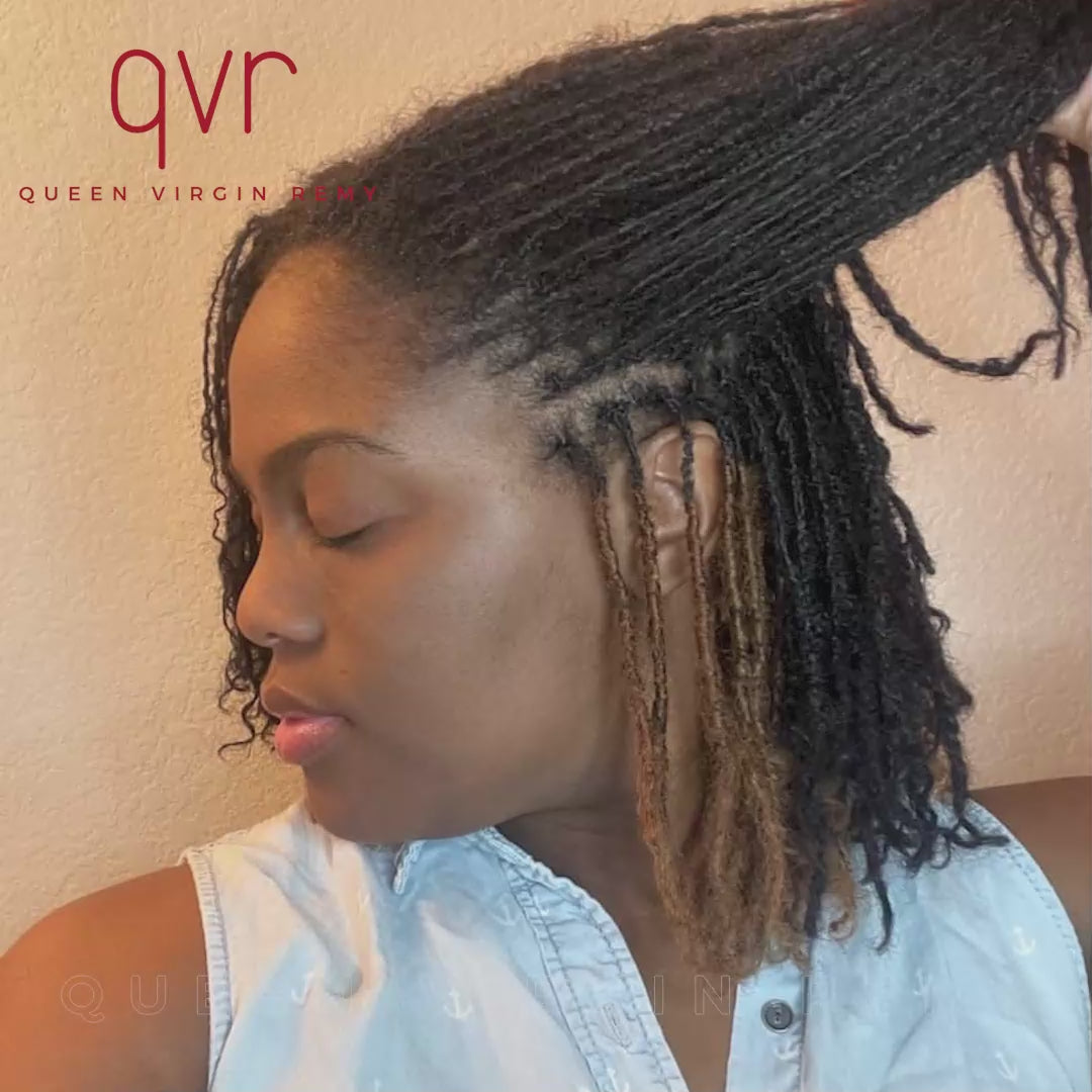 QVR Affordable Afro Kinky Bulk Human Hair Auburn Color For Braiding DreadLock