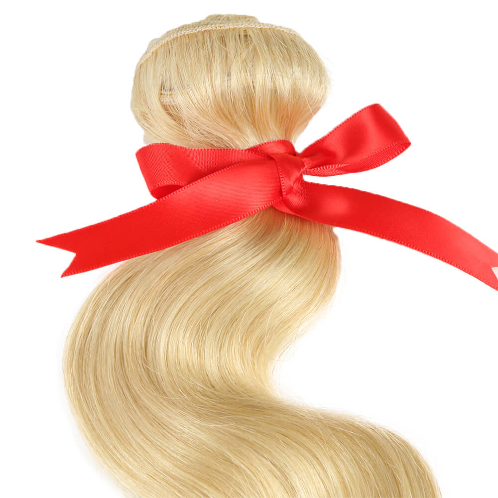 QVR Virgin Human Hair Body Wave Blonde Bundle 1pc