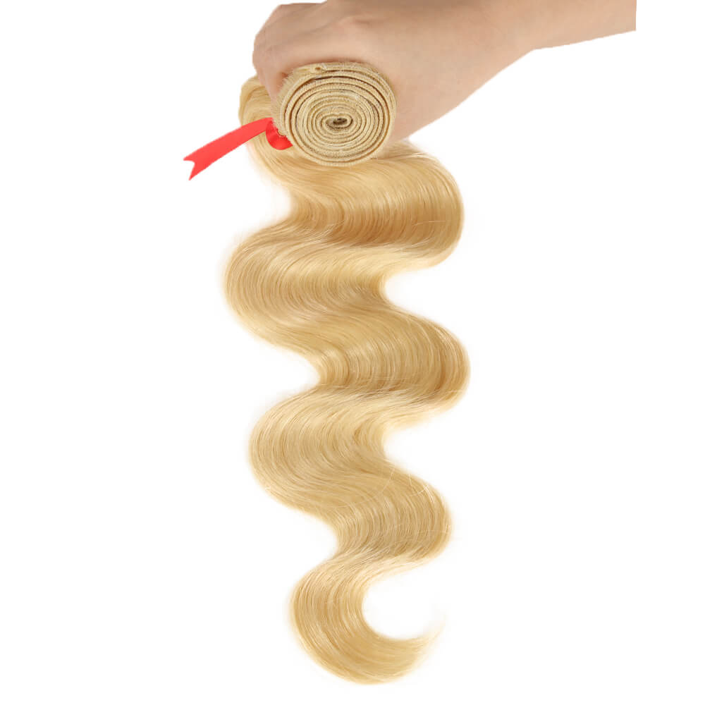 QVR Virgin Human Hair Body Wave Blonde Bundle 1pc