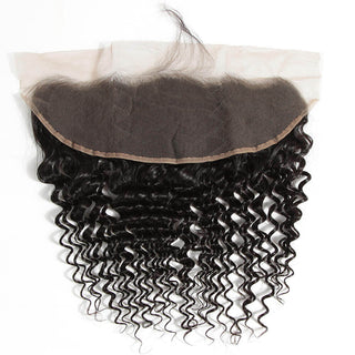 QVR Virgin Human Hair Curly 3 Bundles with 13*4 Lace Frontal Closure Malaysian