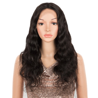 QVR 4X1 T Lace Human Hair Wigs Body Wave Hair Lace Front Wig Pre-plucked Hairline with Baby Hair Wigs Natural Black Color