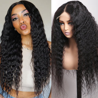 Flowy Bohemian Curls Wig Curly Glueless 5x5 Closure Lace Wig Pre-plucked Human Hair wigs