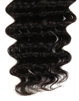 QVR Natural Virgin Human Hair 1pc Deep Wave Bundle