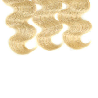 QVR Russian Blonde Body Wave Virgin Human Hair 3 Bundles