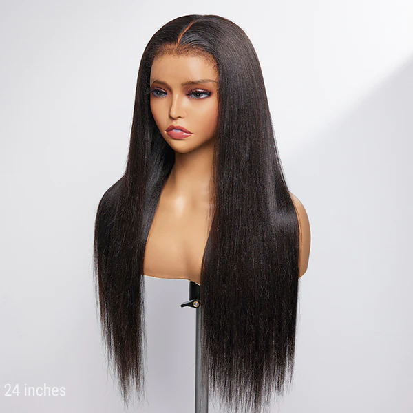4C Edge Hairline-Straight Hair 5x5 HD Transparent Lace Front Wigs Avec Kinky Edges Curly Baby Hair