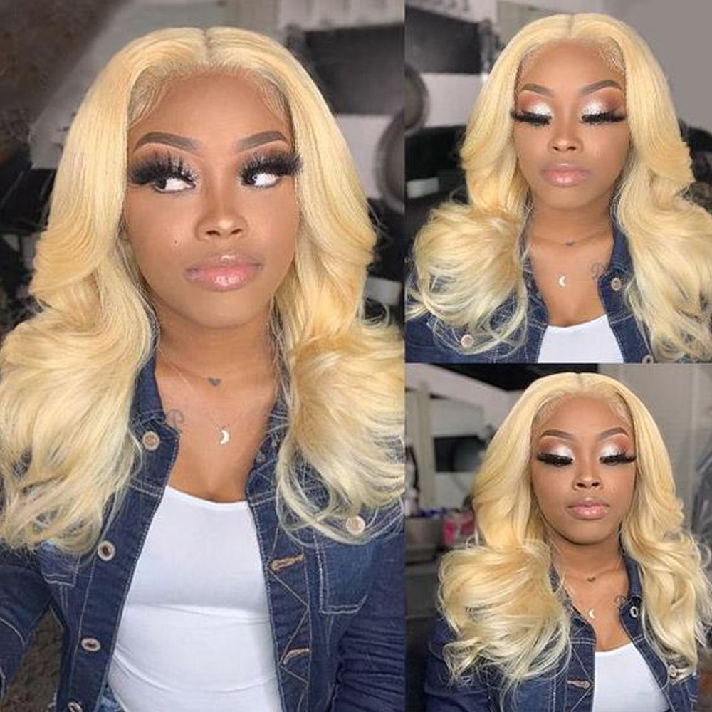 QVR Remy Cheveux Humains Blonde Body Wave 3 Bundles 613 Bundles Brésiliens de Cheveux Humains Ondulés