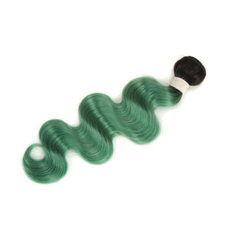 QVR Virgin Human Hair Ombre Turquoise Green Human Hair 1pc Body Wave Bundles TT1B/TUQIV