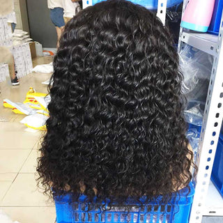 QVR 12A Grade Kinky Curly Wig Brazilian Human Hair Wigs With Bangs Full Machine Made Fringe Wigs