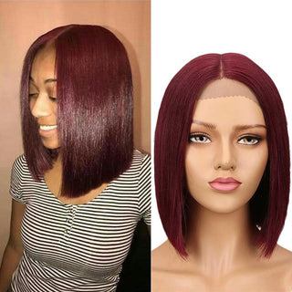 QVR Lace Front Human Hair Wigs 10" Bob Wig | LYNA