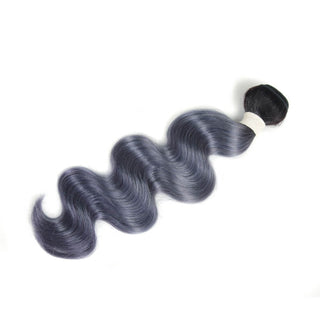 QVR Virgin Human Hair Ombre Haze Blue 1pc Body Wave Bundle