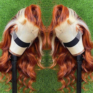Ginger Blonde Wig 13x4 HD Lace Front Wig Body Wave Human Hair Wigs Blonde Orange Wig