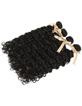 Queen Remy Water Wave 4 Bundles With 4x4 Lace Closure