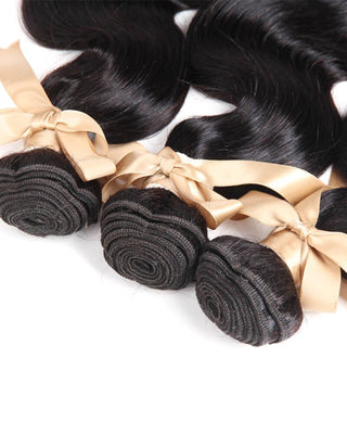 Skunk Stripe Human Hair 3 Bundles with Closure Red Closure And Black Hair Bundles Style Virgin Human Hair Weave