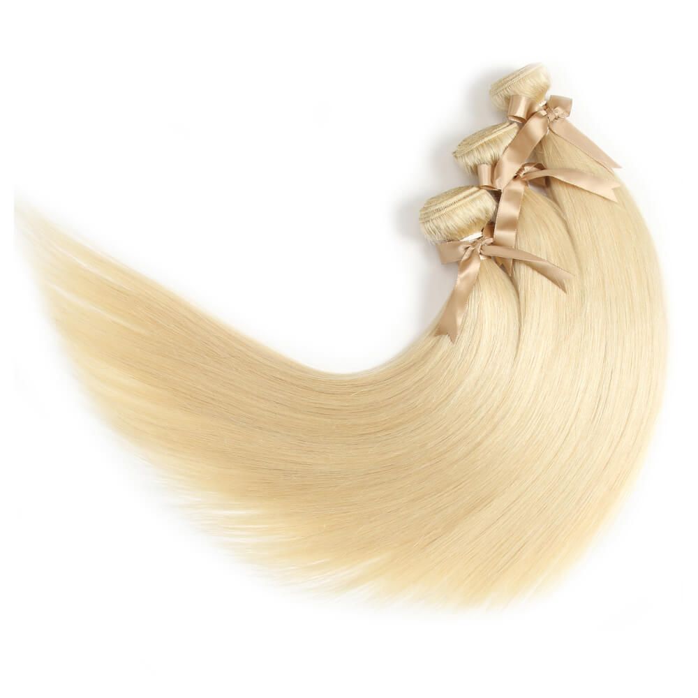 QVR Queen Remy Blonde Straight Hair 3 Bundles