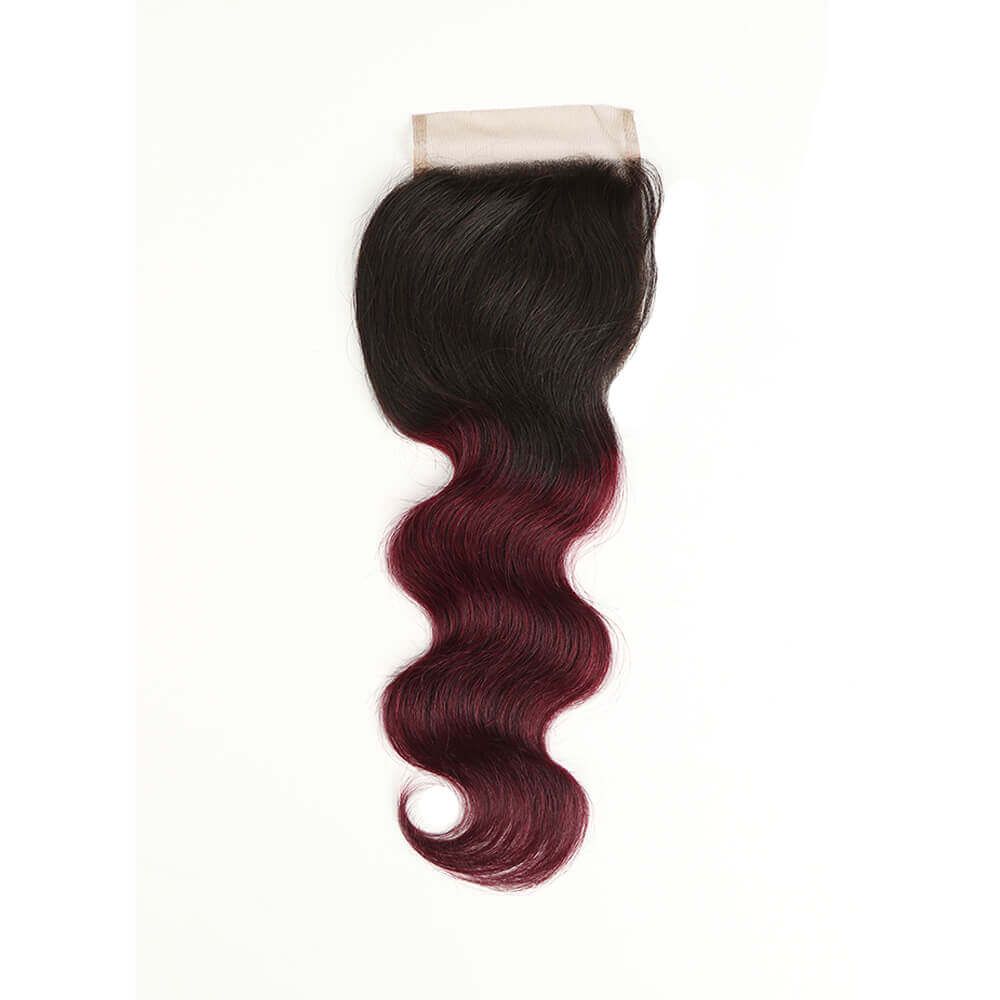 QVR Queen Remy Body Wave Human Hair Bundles With Closure 1B Burgundy Remy Peruvian Dyed Omber 3 Bundles With Frontal 4x4 Brazilian Human Hair