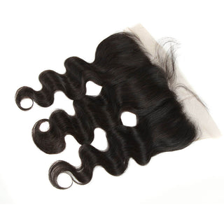 QVR Virgin Human Hair Body Wave 3 Bundles with 13*4 Lace Frontal Closure