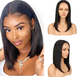 QVR Lace Front Human Hair Wigs 16 Inches Short Straight Wigs For Black Women | Page