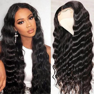 Lâche Deep Wave 4x4 Lace Wig Human Hair Abordable HD Glueless Lace Wigs